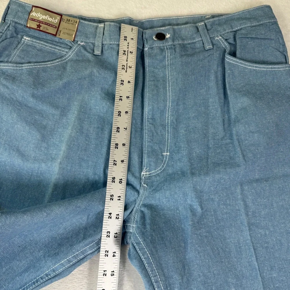 Vintage Sedgefield Blue Cotton Straight Leg Jeans‎ 38x34 NWT Made in USA READ